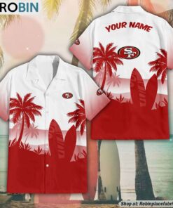 NFL San Francisco 49ers Summer Coconut Tree Pattern Aloha Shirt