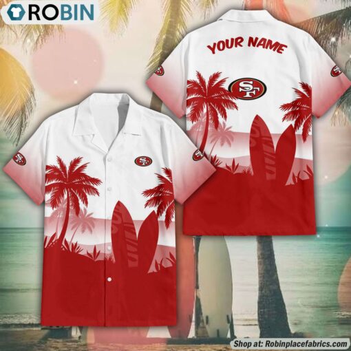NFL San Francisco 49ers Summer Coconut Tree Pattern Aloha Shirt