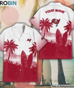 NFL Tampa Bay Buccaneers Summer Coconut Tree Pattern Hawaiian Shirt