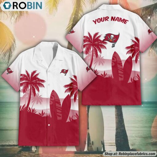 NFL Tampa Bay Buccaneers Summer Coconut Tree Pattern Hawaiian Shirt