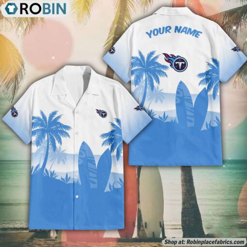 NFL Tennessee Titans Summer Coconut Tree Pattern Aloha Shirt