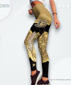 NHL Anaheim Ducks Summer Flower Leggings For Women, Anaheim Ducks Team Gifts
