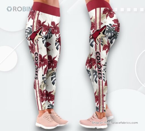 NHL Arizona Coyotes Flower Leggings For Women, Coyotes Gifts