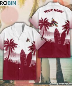 NHL Arizona Coyotes Summer Coconut Tree Pattern Aloha Shirt