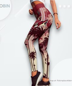 NHL Arizona Coyotes Summer Flower High Waisted Leggings For Women, Coyotes Gifts
