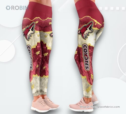 NHL Arizona Coyotes Summer Flower Leggings For Women, Coyotes Unique Gifts