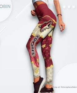NHL Arizona Coyotes Summer Flower Leggings For Women, Coyotes Unique Gifts