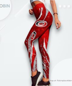 NHL Carolina Hurricanes Flower High Waisted Leggings For Women, Carolina Hurricanes Gear NHL Carolina Hurricanes Flower High Waisted Leggings For Women, Carolina Hurricanes Gear