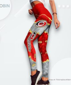 NHL Carolina Hurricanes Summer Flower Leggings For Women, Carolina Hurricanes Gear NHL Carolina Hurricanes Summer Flower Leggings For Women, Carolina Hurricanes Gear