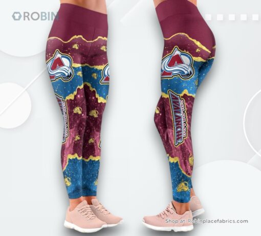 NHL Colorado Avalanche Summer Flower Leggings For Women, Avalanche Team Gifts