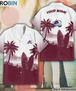 NHL Colorado Avalanche Summer Coconut Tree Pattern Hawaiian Shirt