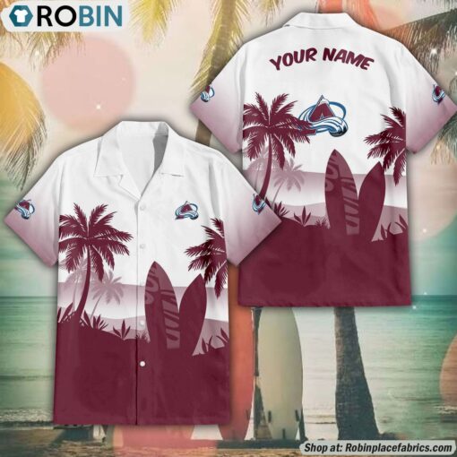 NHL Colorado Avalanche Summer Coconut Tree Pattern Hawaiian Shirt