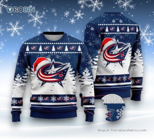 NHL Columbus Blue Jackets Special Christmas Design Ugly Sweater and Sweatshirt