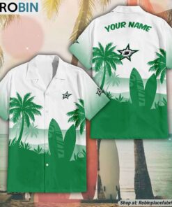 NHL Dallas Stars Summer Coconut Tree Pattern Aloha Shirt