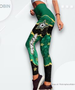 NHL Dallas Stars Summer Flower Leggings For Women, Dallas Stars Gear