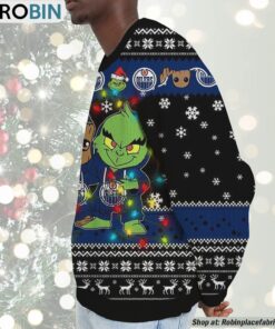 NHL Edmonton Oilers Baby Groot And Grinch Best Friends Ugly Christmas Sweatshirt & Sweater