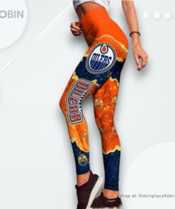 NHL Edmonton Oilers Summer Flower Leggings For Women, Edmonton Oilers Team Gifts