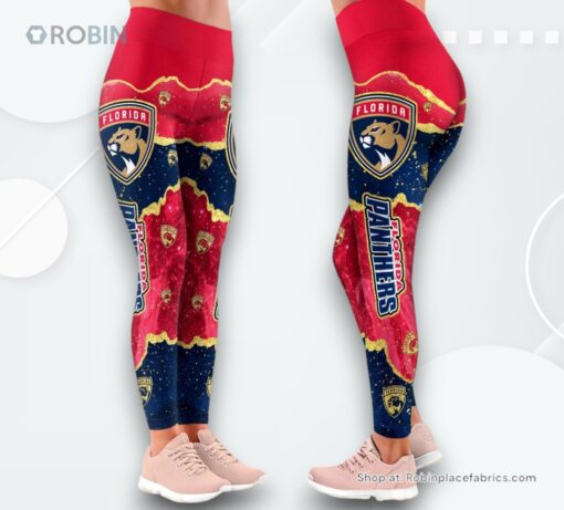 NHL Florida Panthers Summer Flower Leggings For Women, Panthers Merchandise