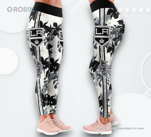 NHL Los Angeles Kings Flower Leggings For Women, Los Angeles Kings Unique Gifts