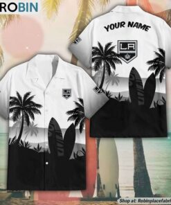 NHL Los Angeles Kings Summer Coconut Tree Pattern Aloha Shirt