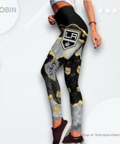 NHL Los Angeles Kings Summer Flower Leggings For Women, Los Angeles Kings Team Gifts NHL Los Angeles Kings Summer Flower Leggings For Women, Los Angeles Kings Team Gifts