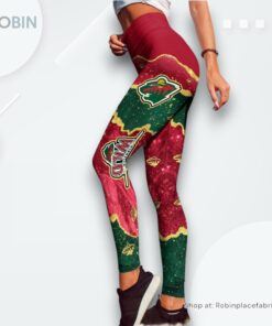 NHL Minnesota Wild Summer Flower Leggings For Women, Minnesota Wild Gifts NHL Minnesota Wild Summer Flower Leggings For Women, Minnesota Wild Gifts