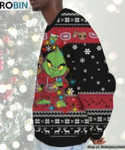 NHL Montreal Canadiens Baby Groot And Grinch Best Friends Ugly Christmas Sweatshirt & Sweater