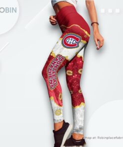 NHL Montreal Canadiens Summer Flower Leggings For Women, Canadiens Gifts for Fans NHL Montreal Canadiens Summer Flower Leggings For Women, Canadiens Gifts for Fans