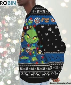 NHL New York Islanders Baby Groot And Grinch Best Friends Ugly Christmas Sweatshirt & Sweater NHL New York Islanders Baby Groot And Grinch Best Friends Ugly Christmas Sweatshirt & Sweater