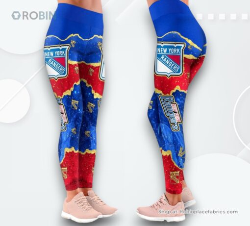 NHL New York Rangers Summer Flower Leggings For Women, Rangers Gear