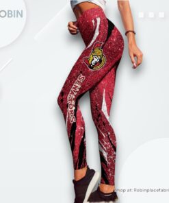 NHL Ottawa Senators Flower High Waisted Leggings For Women, Ottawa Senators Gifts NHL Ottawa Senators Flower High Waisted Leggings For Women, Ottawa Senators Gifts