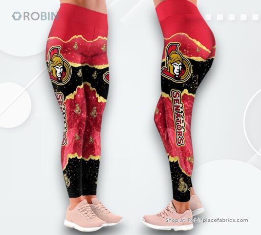 NHL Ottawa Senators Summer Flower Leggings For Women, Ottawa Senators Gifts