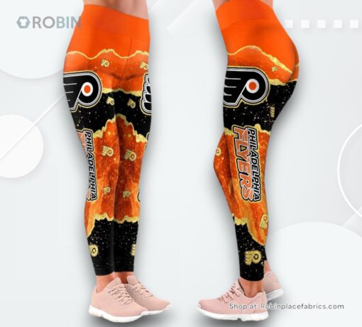 NHL Philadelphia Flyers Summer Flower Leggings For Women, Flyers Team Gifts