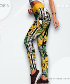 NHL Pittsburgh Penguins Summer Flower Pattern High Waisted Leggings For Women, Penguins Team Gifts NHL Pittsburgh Penguins Summer Flower Pattern High Waisted Leggings For Women, Penguins Team Gifts