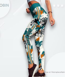 NHL San Jose Sharks Flower Leggings For Women, Sharks Gear NHL San Jose Sharks Flower Leggings For Women, Sharks Gear