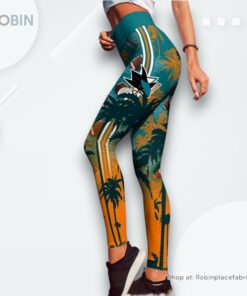 NHL San Jose Sharks Summer Flower High Waisted Leggings For Women, San Jose Sharks Unique Gifts NHL San Jose Sharks Summer Flower High Waisted Leggings For Women, San Jose Sharks Unique Gifts