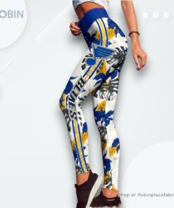 NHL St. Louis Blues Flower Leggings For Women, Blues Merchandise NHL St. Louis Blues Flower Leggings For Women, Blues Merchandise