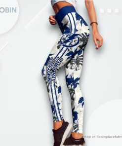 NHL Tampa Bay Lightning Flower Leggings For Women, Lightning Gifts for Fans NHL Tampa Bay Lightning Flower Leggings For Women, Lightning Gifts for Fans