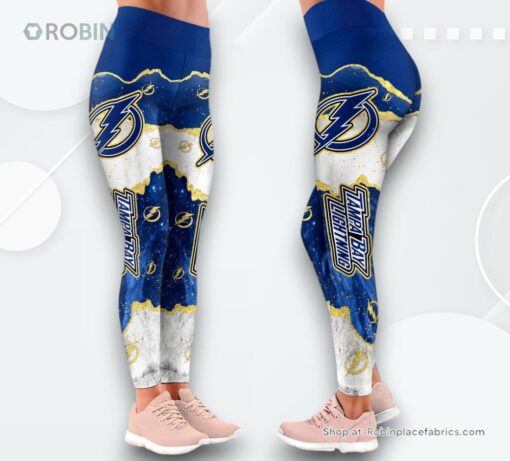 NHL Tampa Bay Lightning Summer Flower Leggings For Women, Tampa Bay Lightning Merchandise
