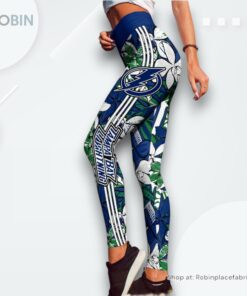 NHL Tampa Bay Lightning Summer Flower Pattern High Waisted Leggings For Women, Lightning Merchandise NHL Tampa Bay Lightning Summer Flower Pattern High Waisted Leggings For Women, Lightning Merchandise