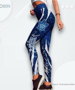 NHL Toronto Maple Leafs Flower High Waisted Leggings For Women, Maple Leafs Gear NHL Toronto Maple Leafs Flower High Waisted Leggings For Women, Maple Leafs Gear