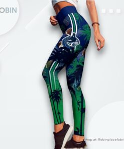NHL Vancouver Canucks Summer Flower High Waisted Leggings For Women, Canucks Merch NHL Vancouver Canucks Summer Flower High Waisted Leggings For Women, Canucks Merch