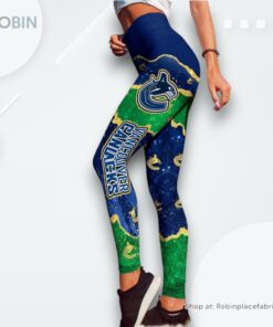 NHL Vancouver Canucks Summer Flower Leggings For Women, Vancouver Canucks Gear NHL Vancouver Canucks Summer Flower Leggings For Women, Vancouver Canucks Gear