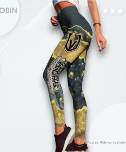 NHL Vegas Golden Knights Summer Flower Leggings For Women, Golden Knights Team Gifts NHL Vegas Golden Knights Summer Flower Leggings For Women, Golden Knights Team Gifts