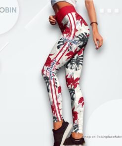 NHL Washington Capitals Flower Leggings For Women, Washington Capitals Gifts for Fans NHL Washington Capitals Flower Leggings For Women, Washington Capitals Gifts for Fans
