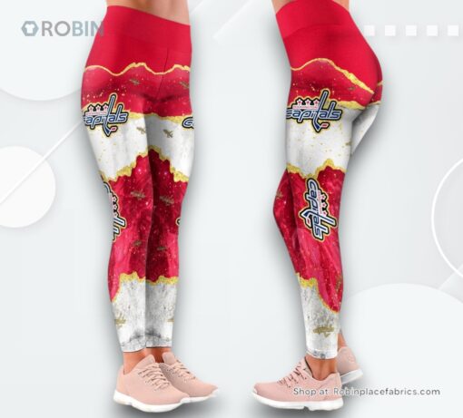 NHL Washington Capitals Summer Flower Leggings For Women, Capitals Merchandise