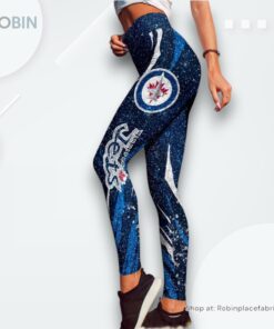 NHL Winnipeg Jets Flower High Waisted Leggings For Women, Winnipeg Jets Team Gifts NHL Winnipeg Jets Flower High Waisted Leggings For Women, Winnipeg Jets Team Gifts