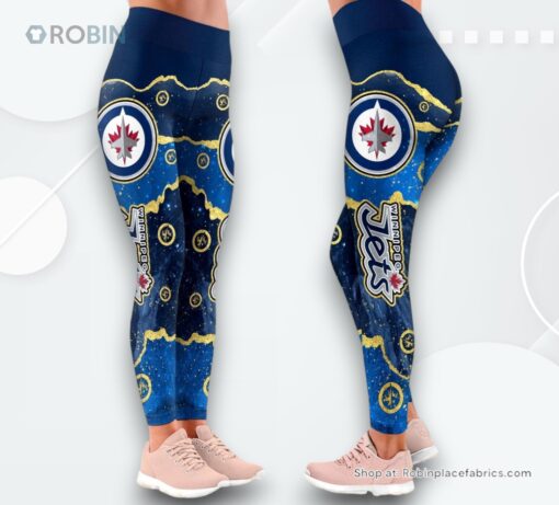 NHL Winnipeg Jets Summer Flower Leggings For Women, Winnipeg Jets Merchandise