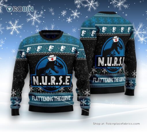 Nurse T Rex Ugly Christmas Sweatshirt, Sweater