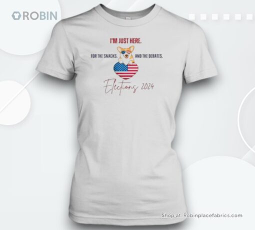 Official Corgi I’M Just Here For The Snacks And The Debates Elections 2024 T Unisex Shirt